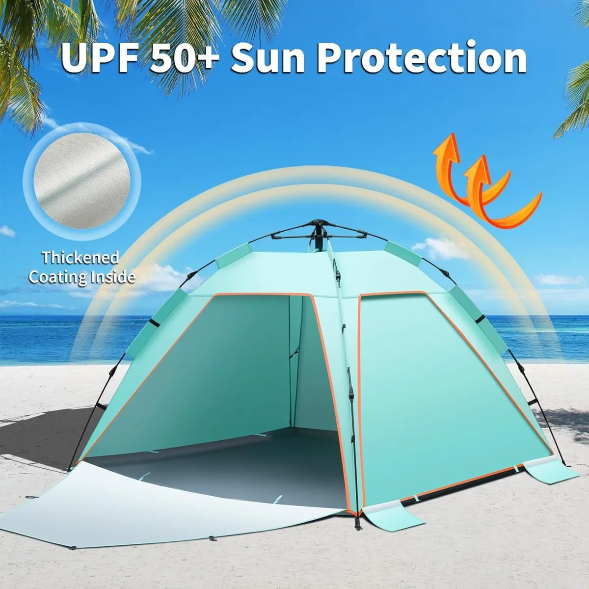 3-4 Person Instant Pop Up Automatic Beach Tent - Image 3