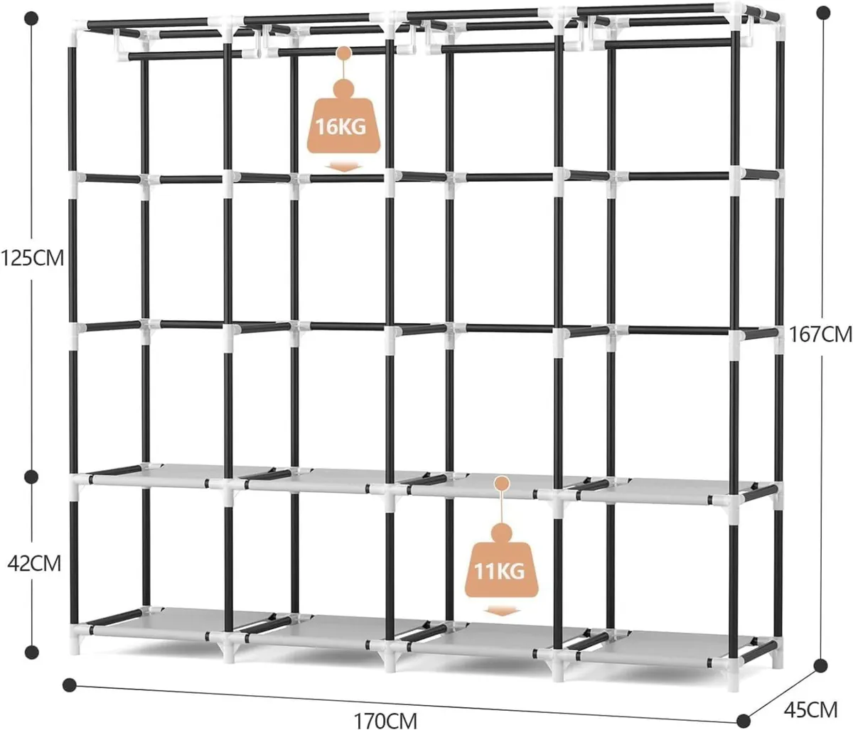 Faric Wardroe 170cm Wide Large Caacity with Cover - Image 3