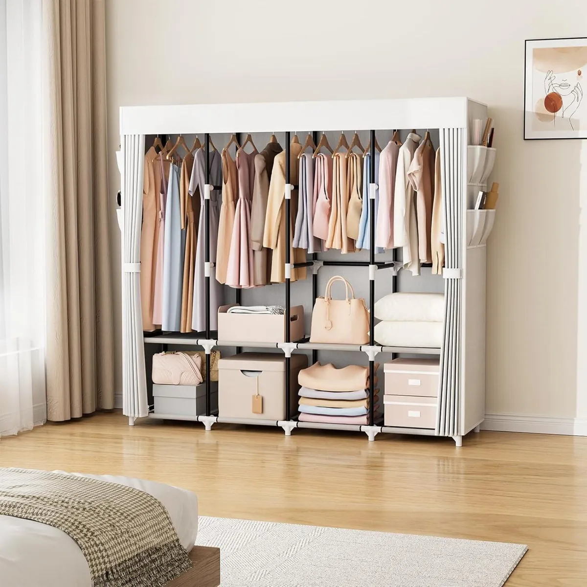Faric Wardroe 170cm Wide Large Caacity with Cover - Image 2