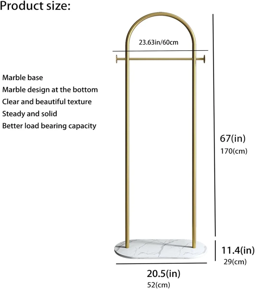 Small clothes rail Gold Clothing Rack with Marble - Image 2