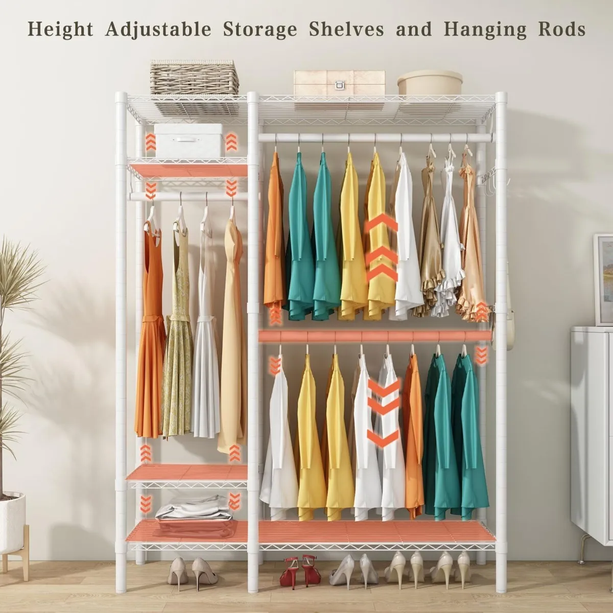 Heavy Duty Clothes Rail Rack Metal Garment with 3 - Image 4