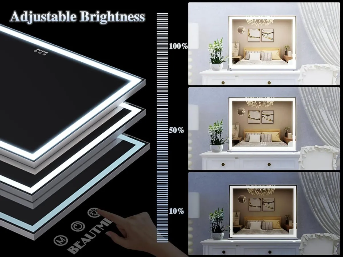 Hollywood Lighted Vanity Mirror Dressing Table - Image 2