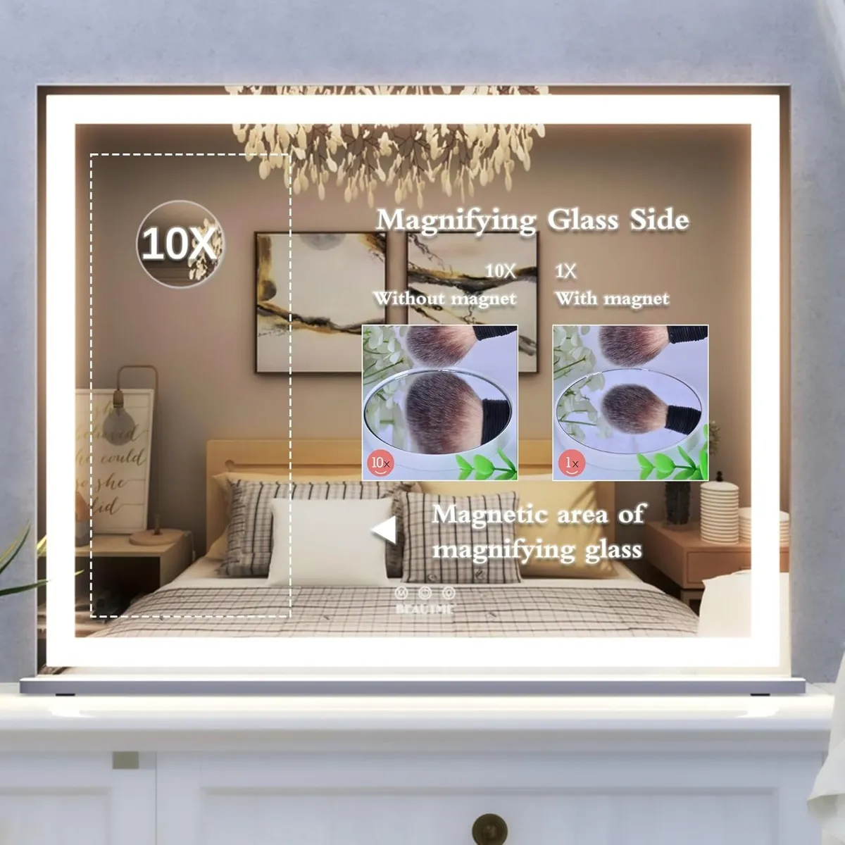 Hollywood Lighted Vanity Mirror Dressing Table - Image 3