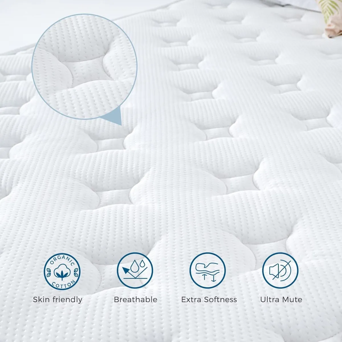 Single Mattress 3FT 9 Inch Memory Foam Pocket - Image 2