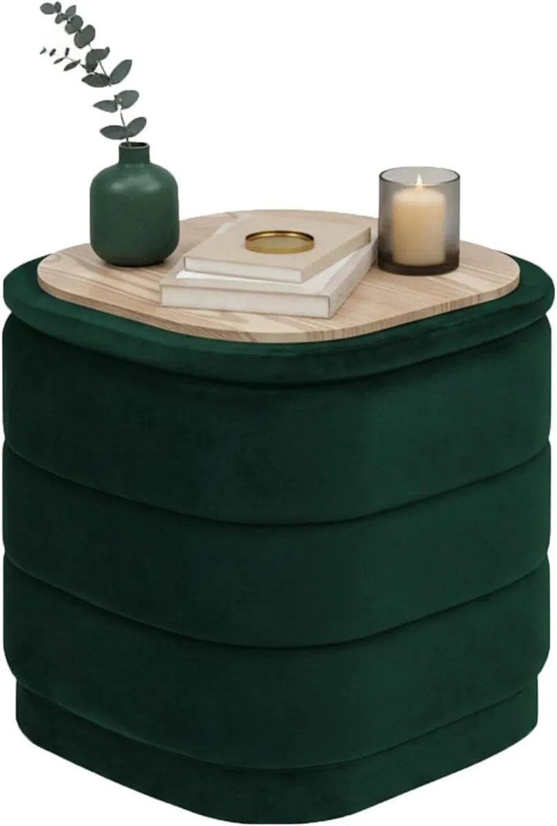 Storage Ottoman Cube Folding Foot Rest with - Image 1