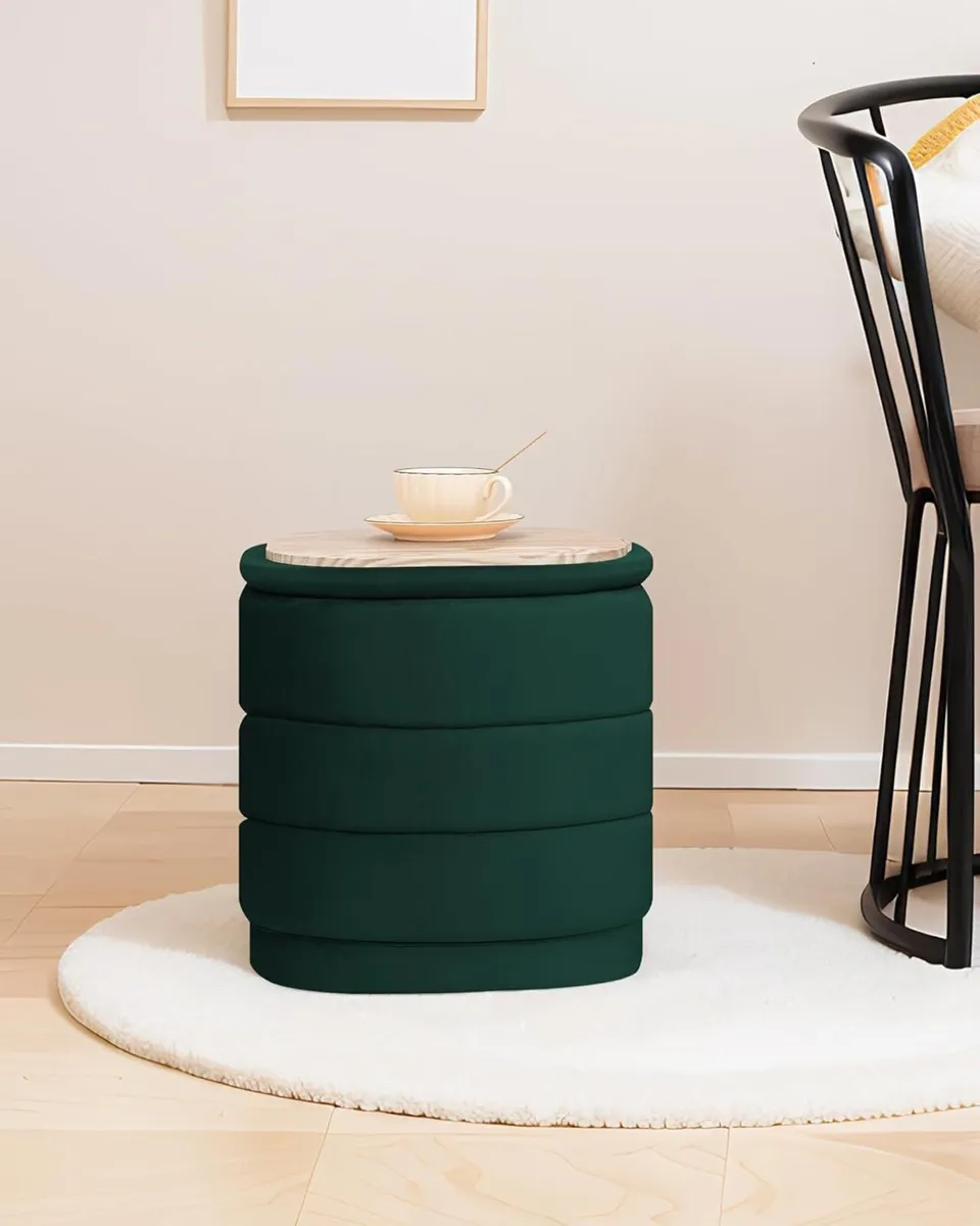 Storage Ottoman Cube Folding Foot Rest with - Image 2