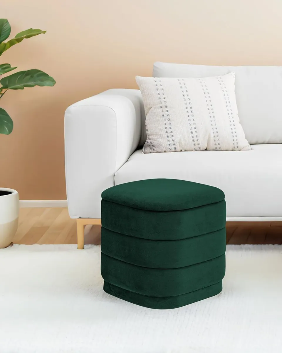 Storage Ottoman Cube Folding Foot Rest with - Image 3