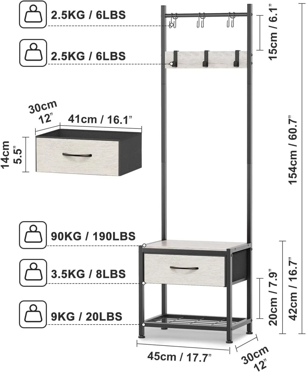 Narrow Hallway Coat Stand Industrial Rack free - Image 3