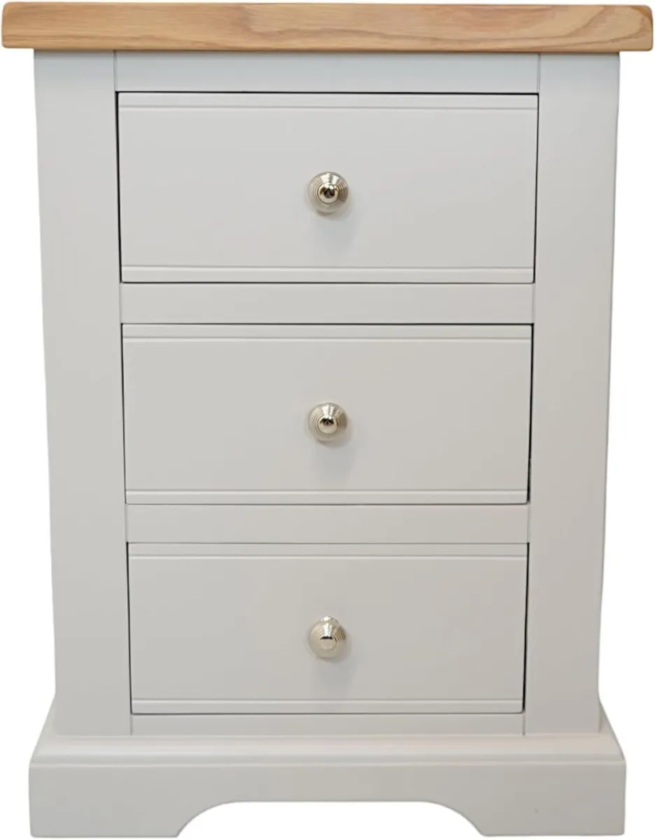 urniture XL Painted Grey Bedside Table Nightstand - Image 4