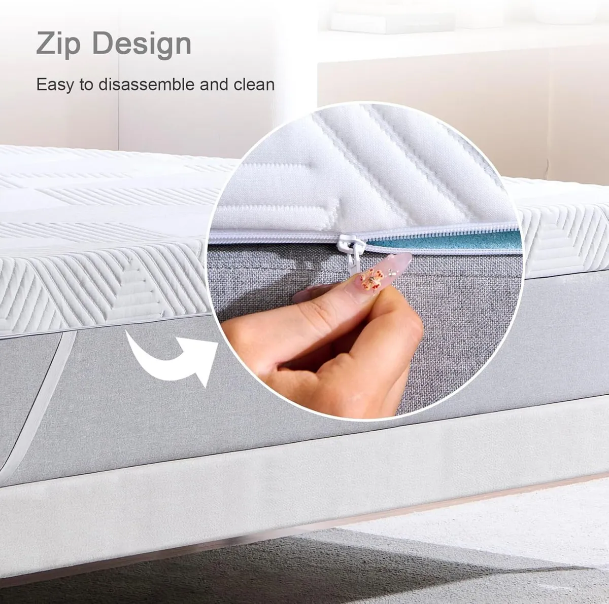 7CM Double Memory Foam Mattress Topper Gel Pad - Image 4