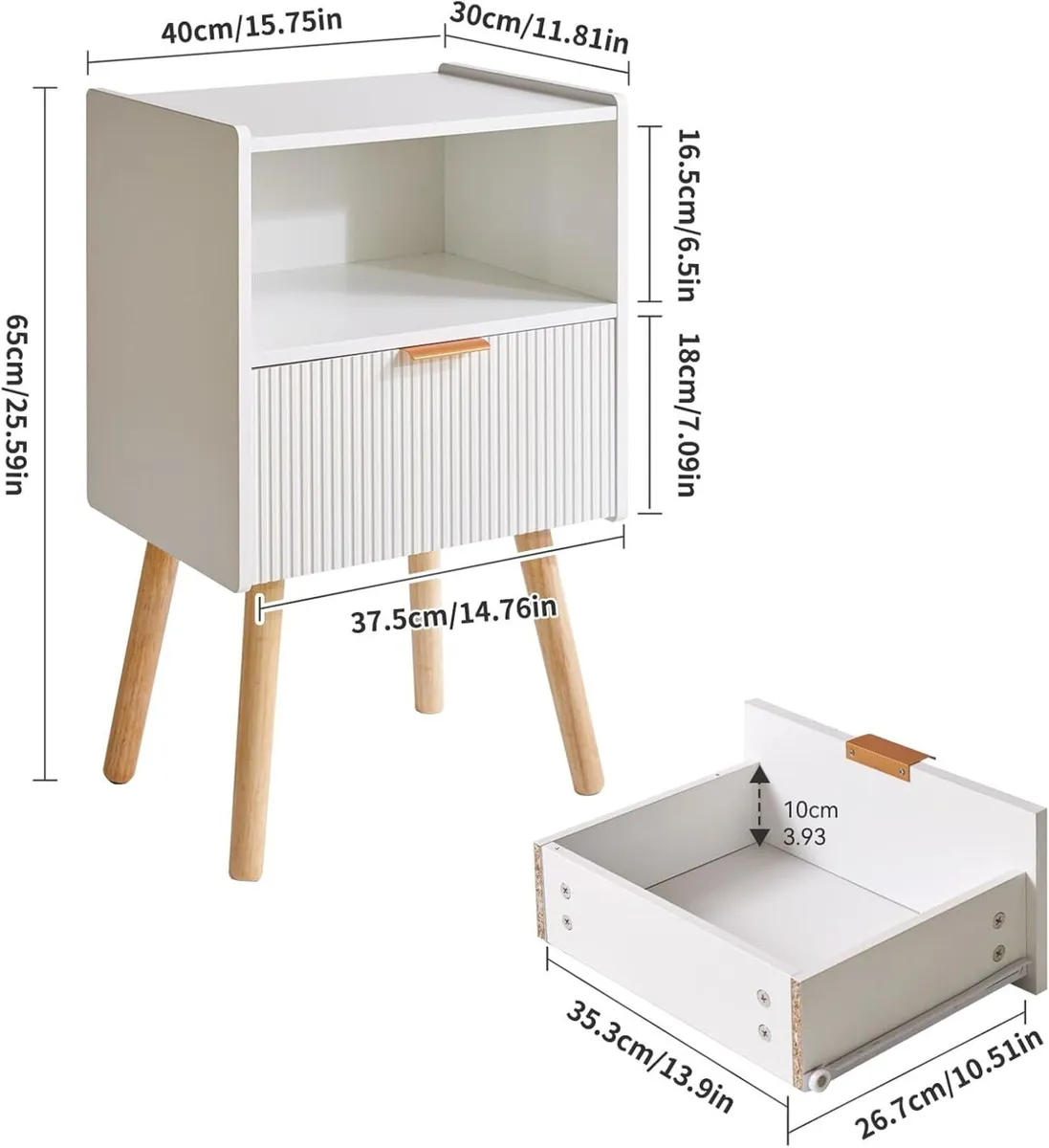 Modern Nightstand Bedside Tables with Drawer - Image 3
