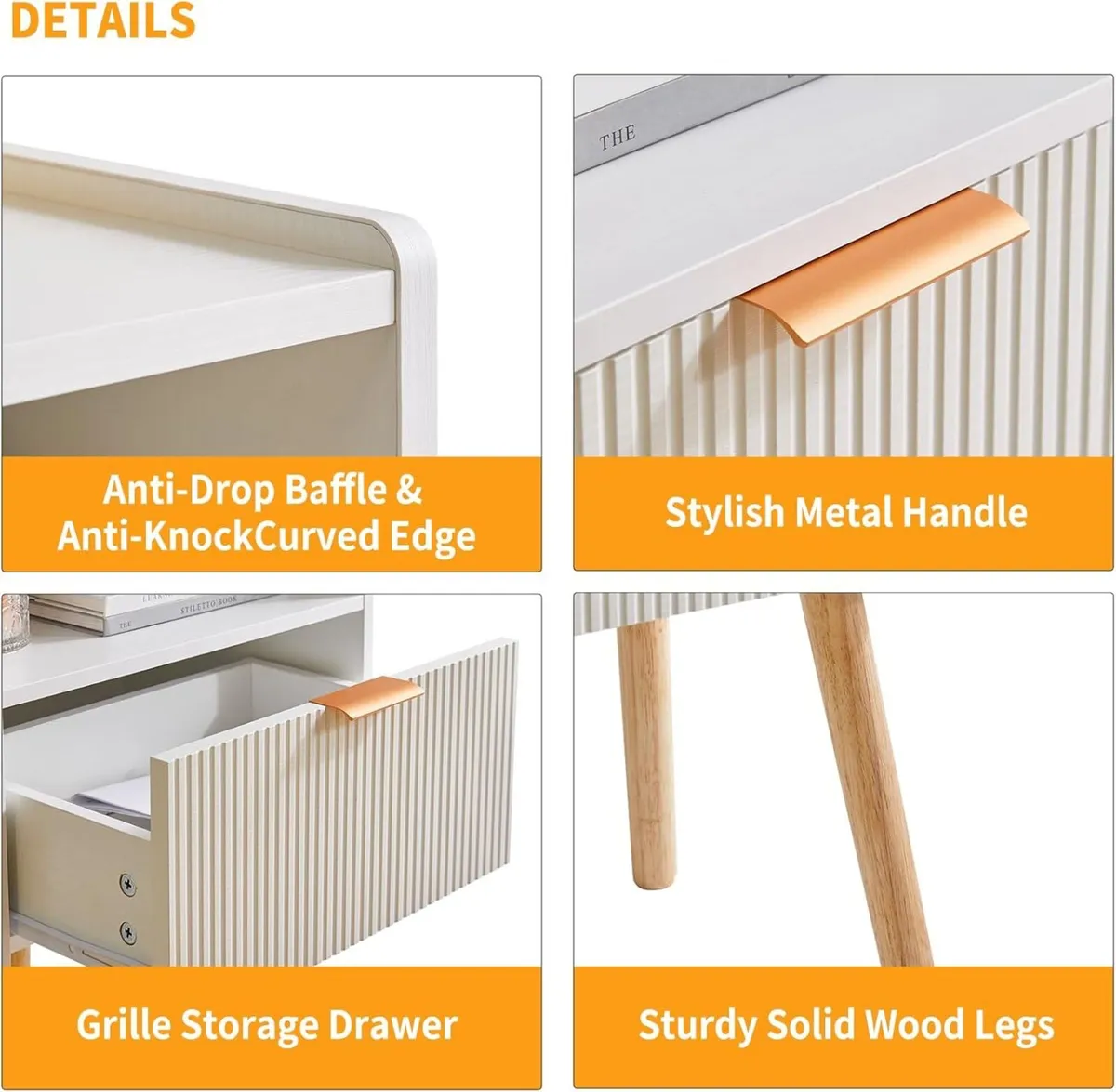 Modern Nightstand Bedside Tables with Drawer - Image 4