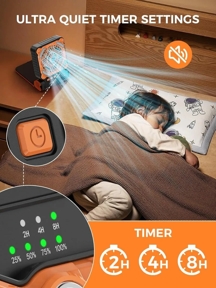 Camping Fan Portable Solar Tent with Light USB - Image 4