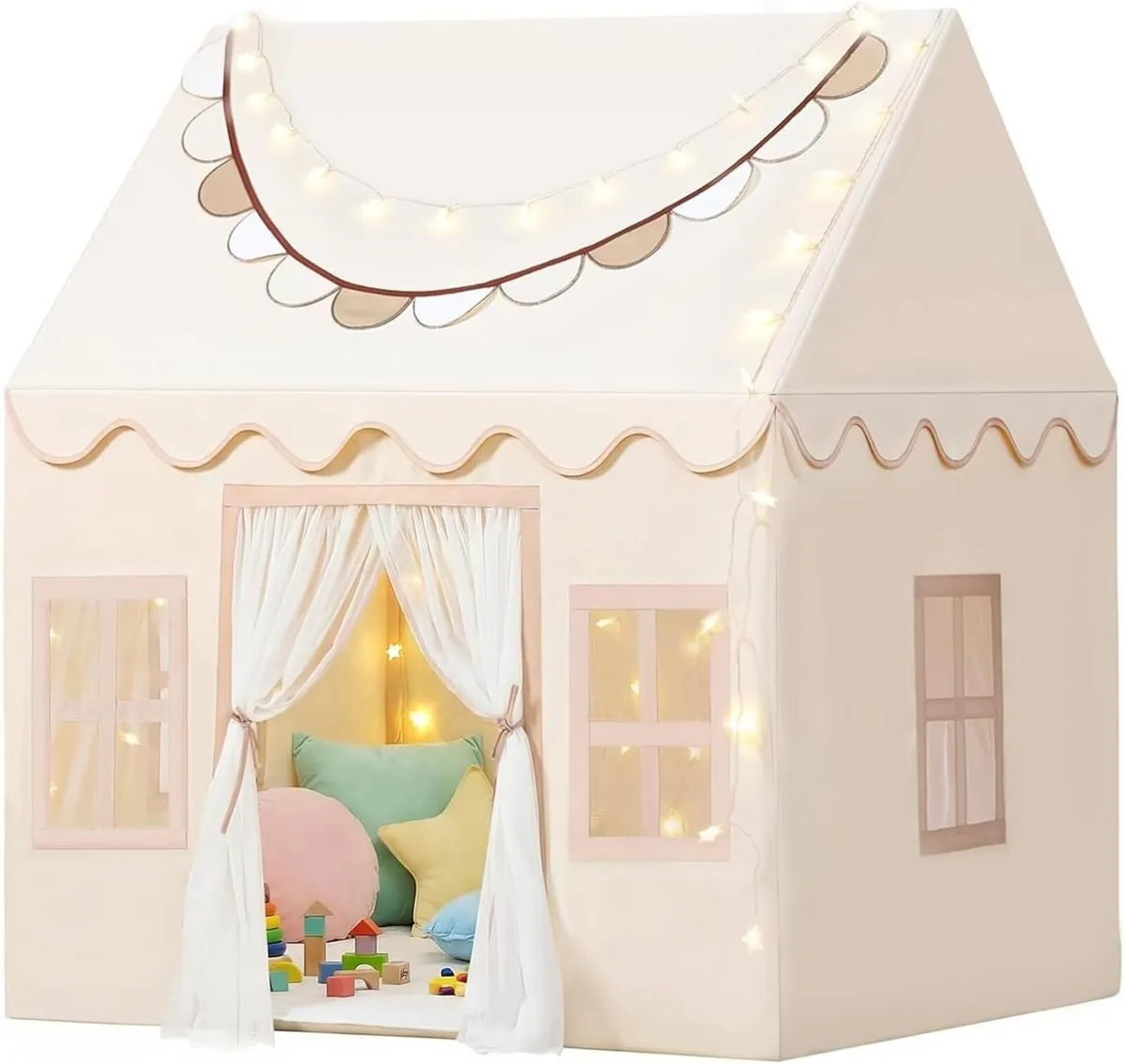 Play Tent with Lights Cloth Banners- Kids Indoor - Image 1