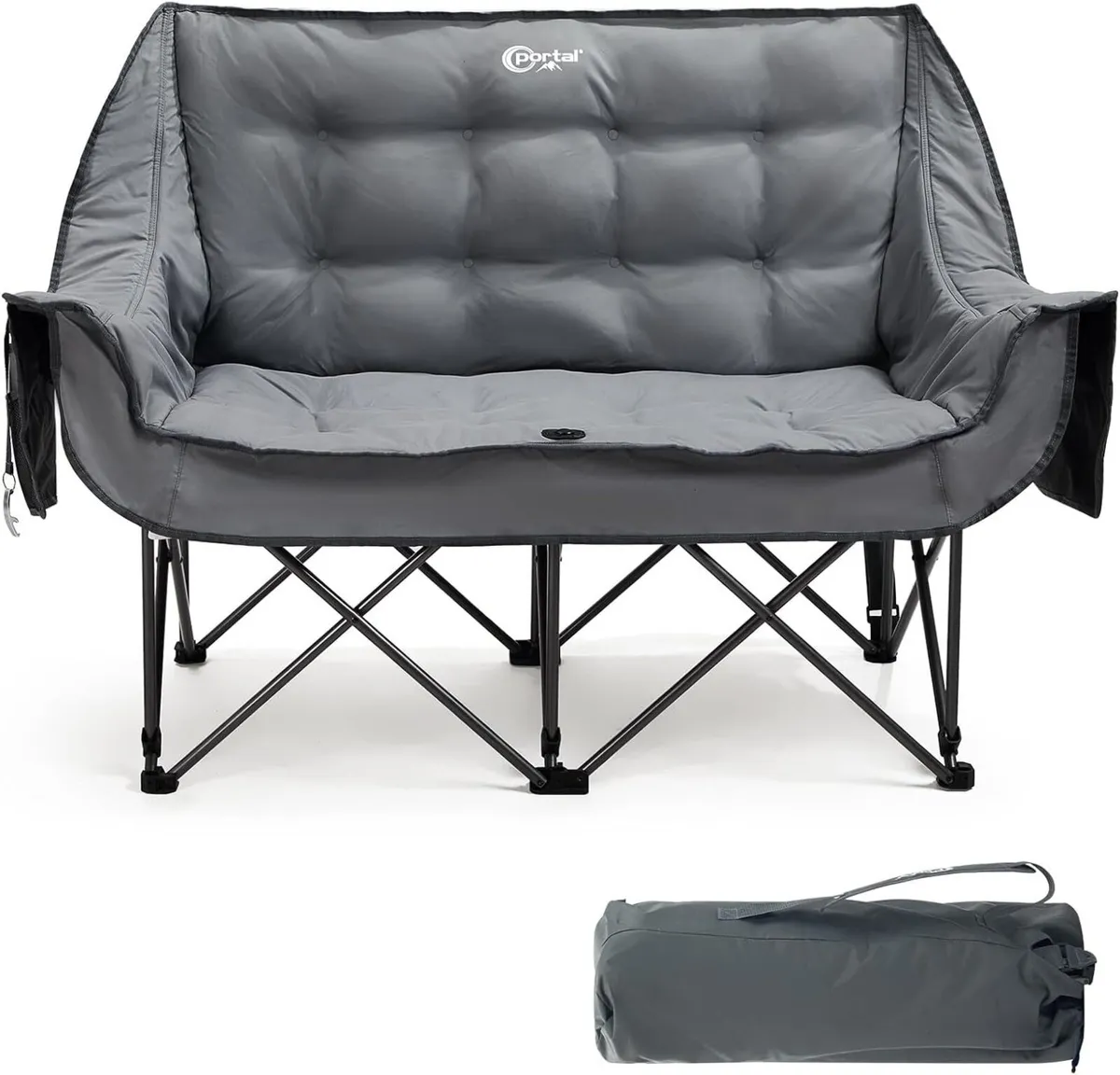 Double Padded Folding Camping Sofa for Adults - - Image 1