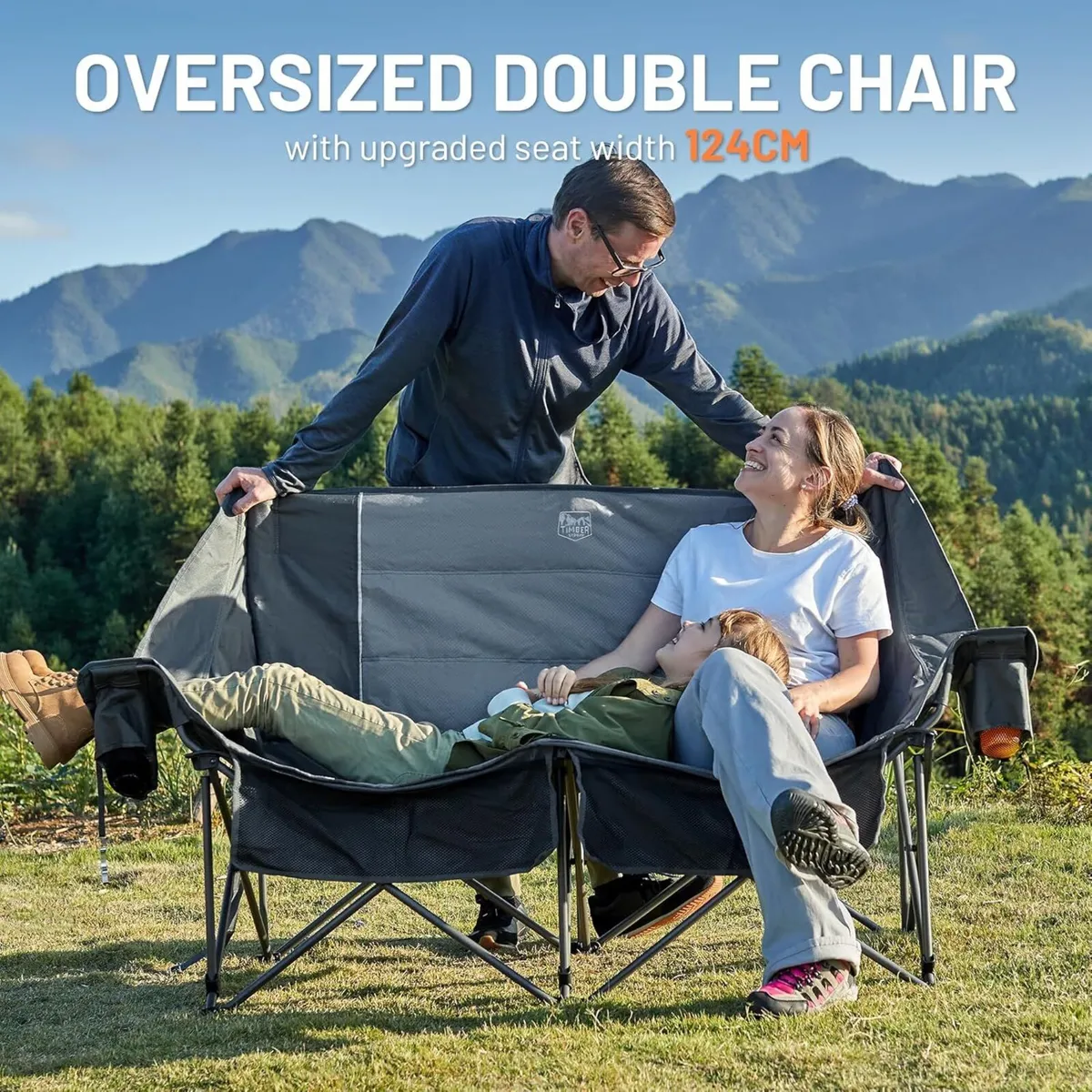 Double Camping Chair for Adults Folding Padded - Image 3