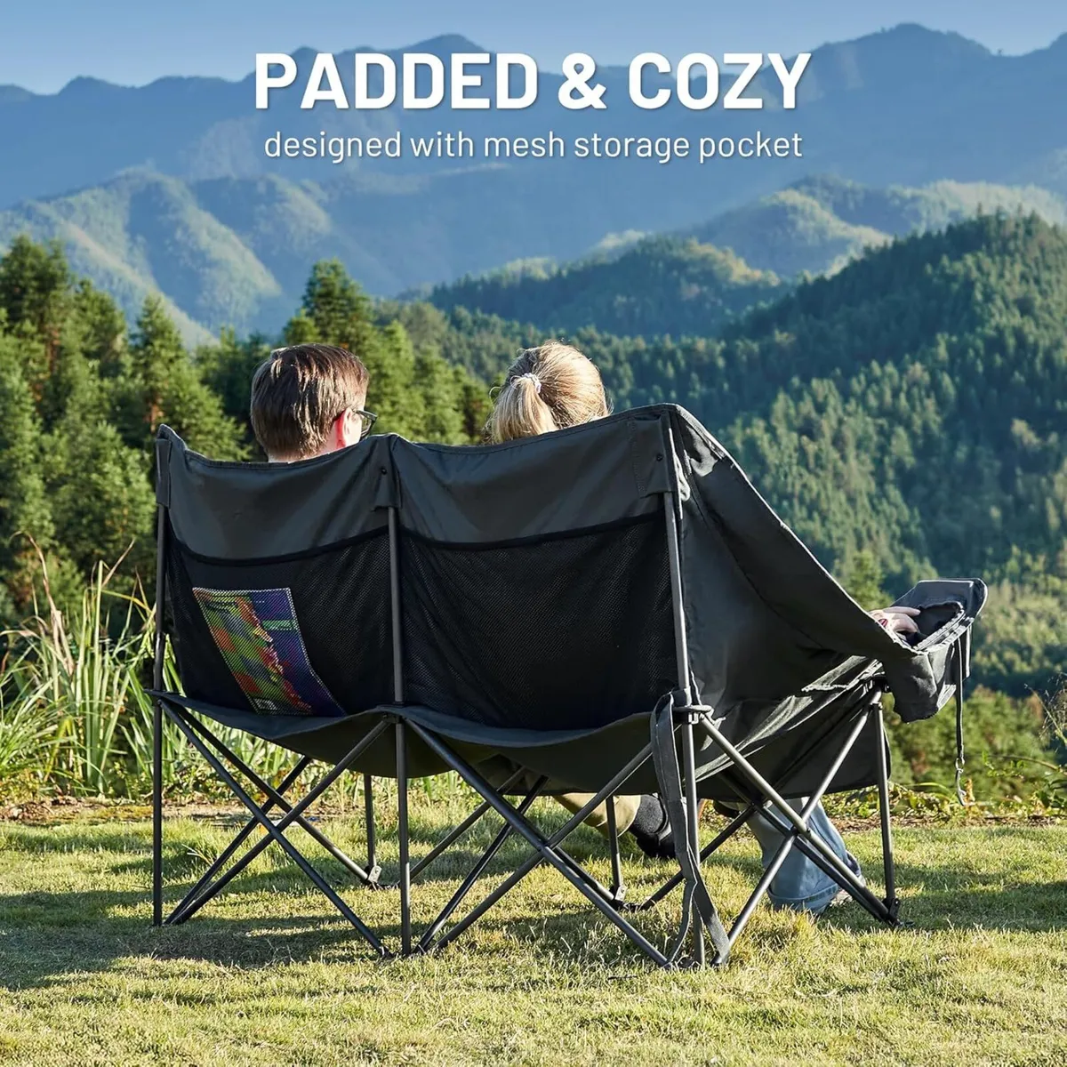 Double Camping Chair for Adults Folding Padded - Image 4