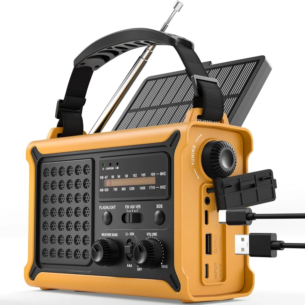 FM/AM Wind up Radio Solar Emergency Survival with - Image 1