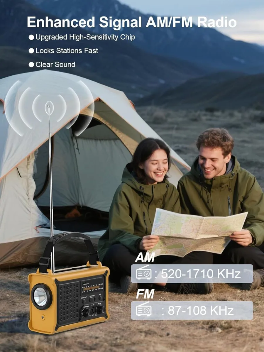 FM/AM Wind up Radio Solar Emergency Survival with - Image 4