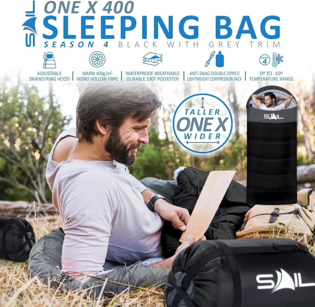 XL Sleeping Bag Extra Wide for Big Tall Person - Image 2