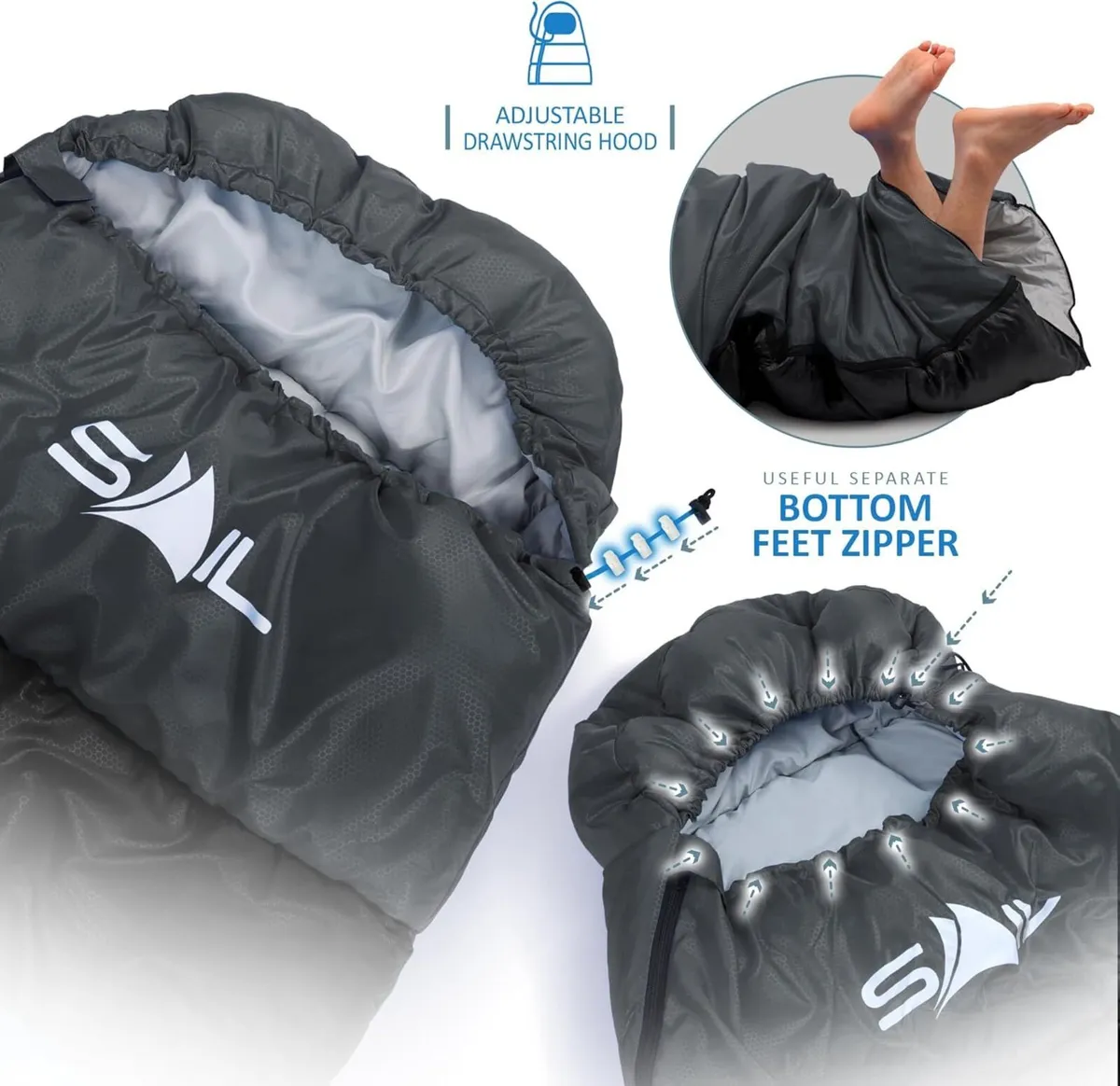 XL Sleeping Bag Extra Wide for Big Tall Person - Image 3