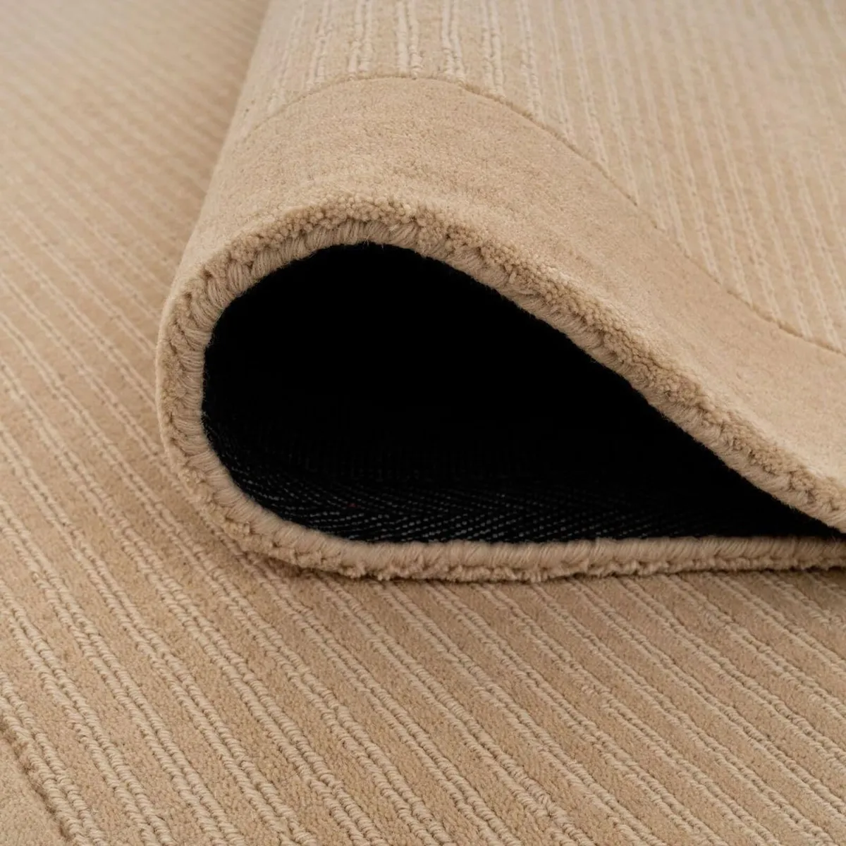 Neutral Rug 100% Wool Thick Scandi Cosy Living - Image 4