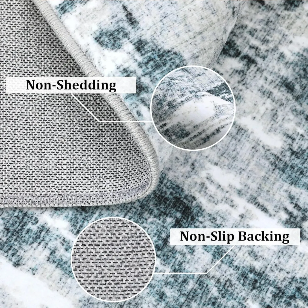 Abstract Blue/Brown Large Area Rugs for Living - Image 4