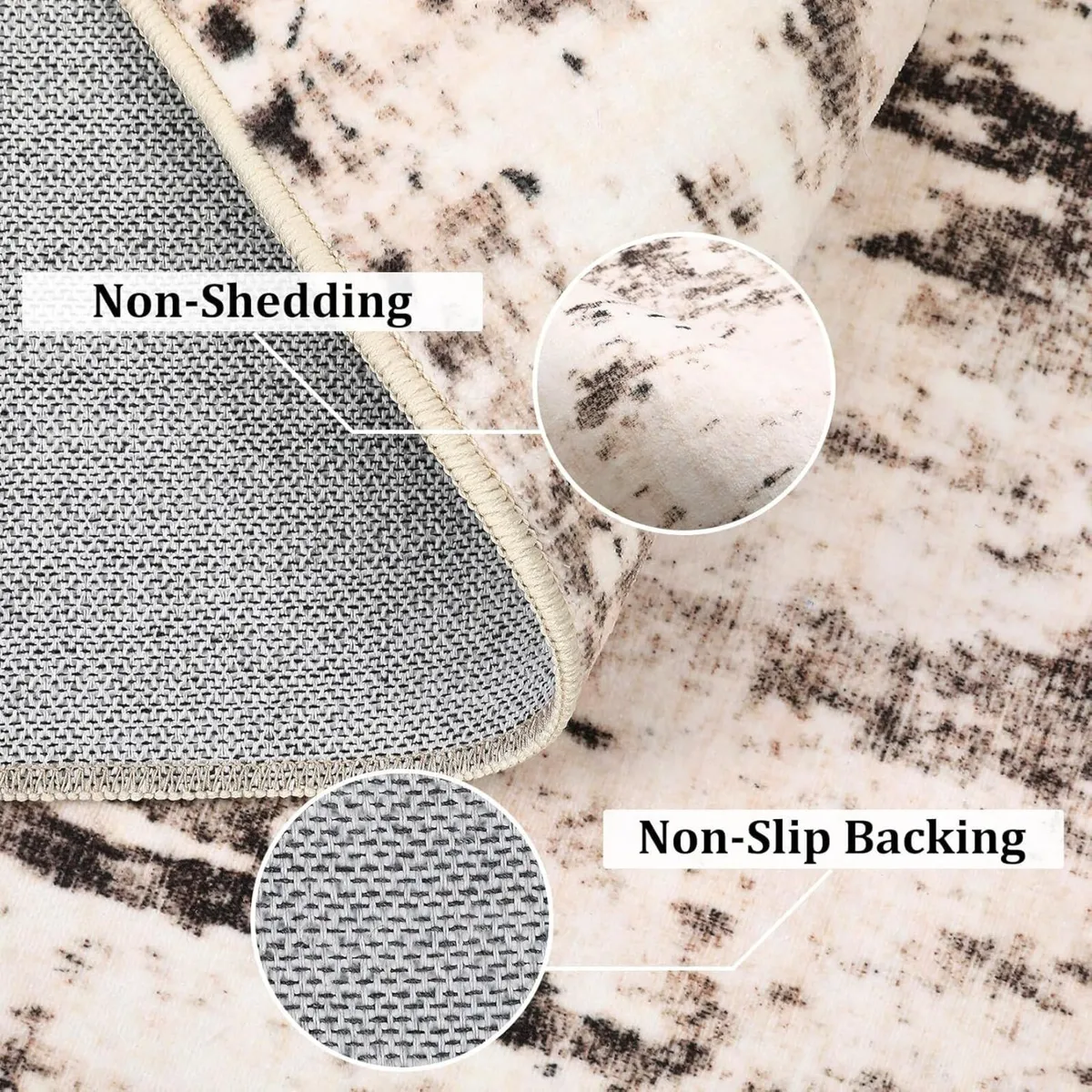 Abstract Blue/Brown Large Area Rugs for Living - Image 4