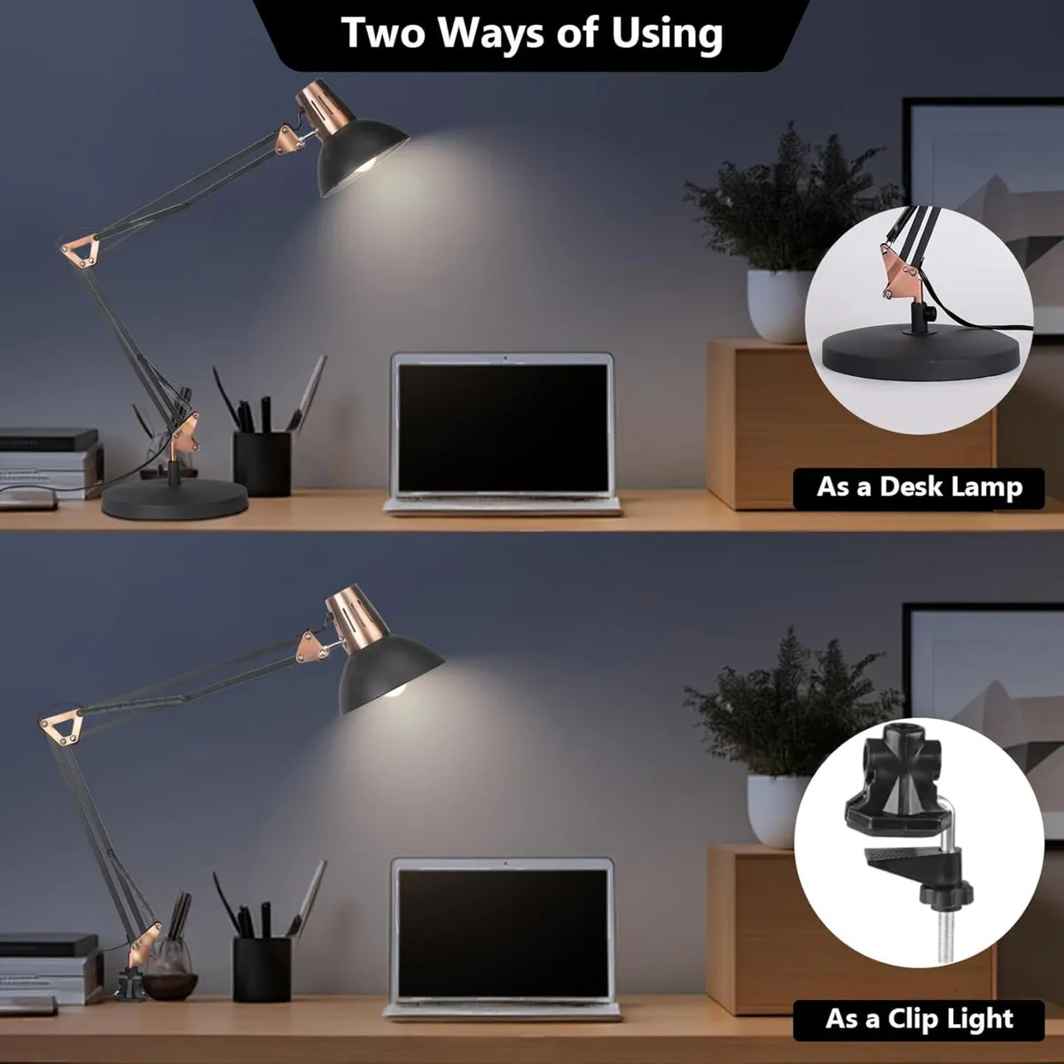 Industrial Table Lamp with Swing Arm Desk Lamps - Image 2