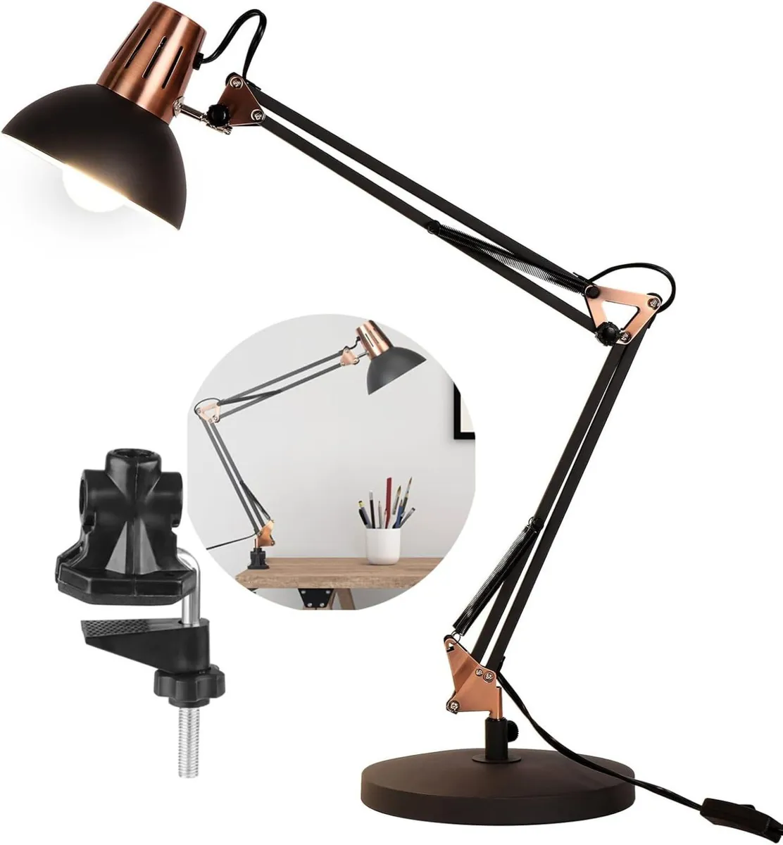 Industrial Table Lamp with Swing Arm Desk Lamps - Image 1