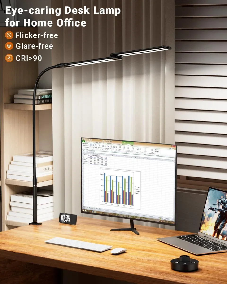 Led Desk Lamp with Clamp 24W Ultra Bright - Image 4