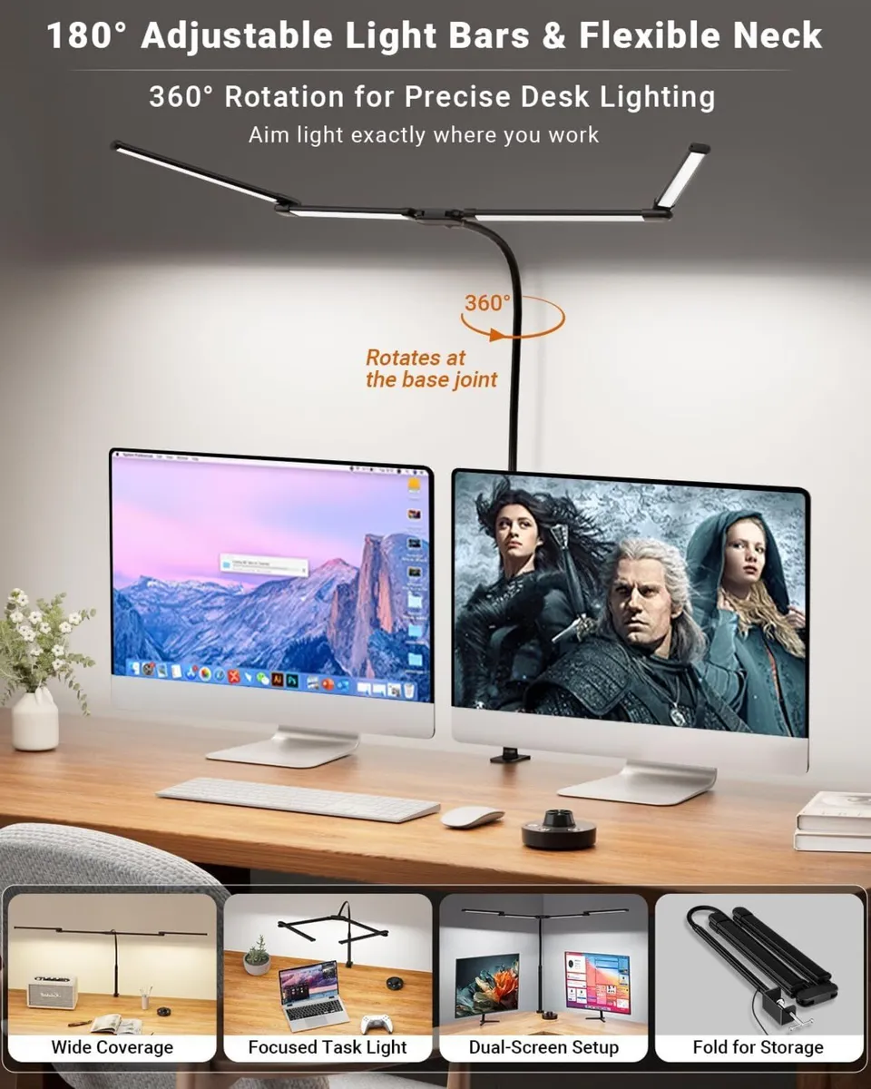 Led Desk Lamp with Clamp 24W Ultra Bright - Image 3