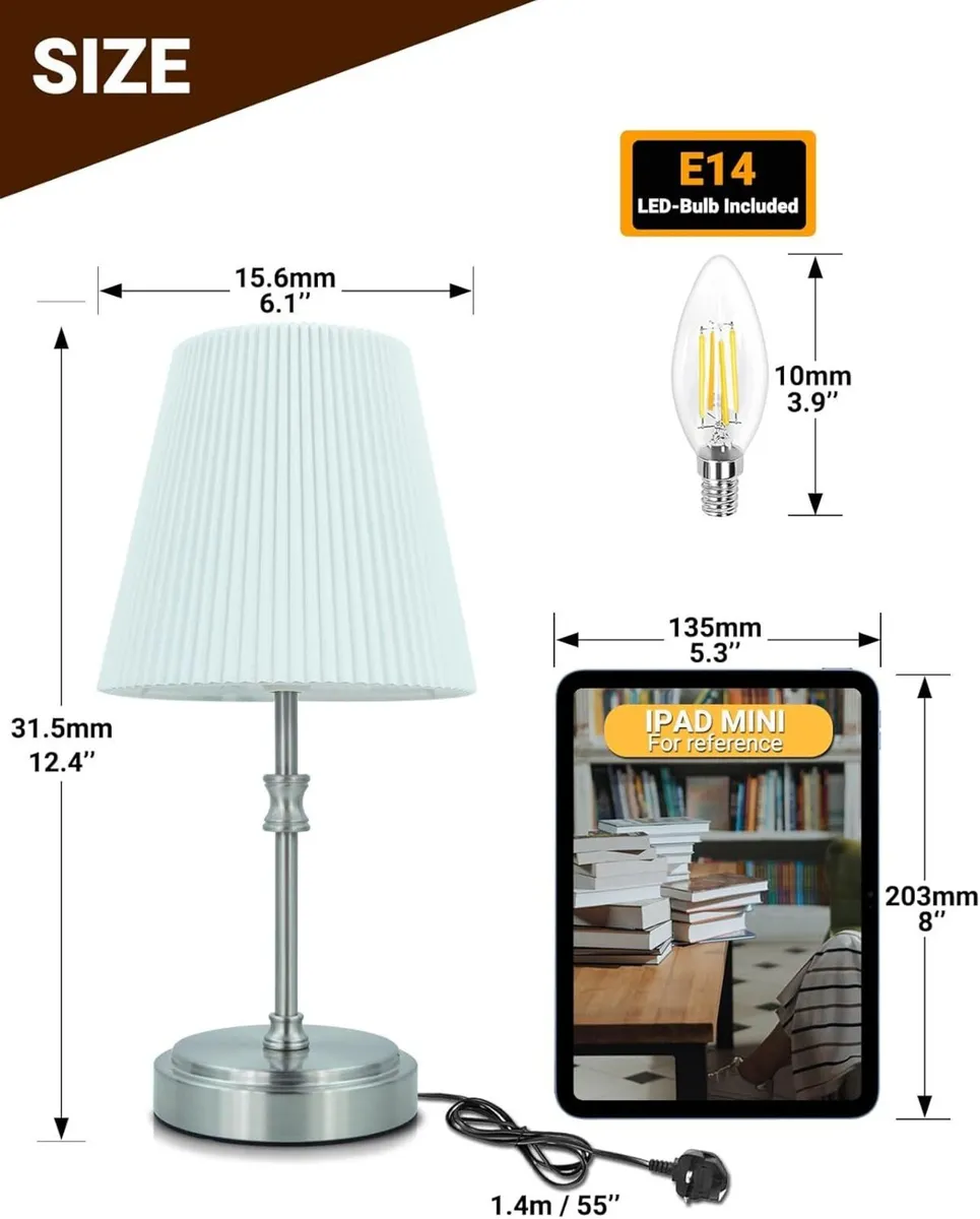 Bedside Lamps Touch Control Table Lamp Nightstand - Image 2