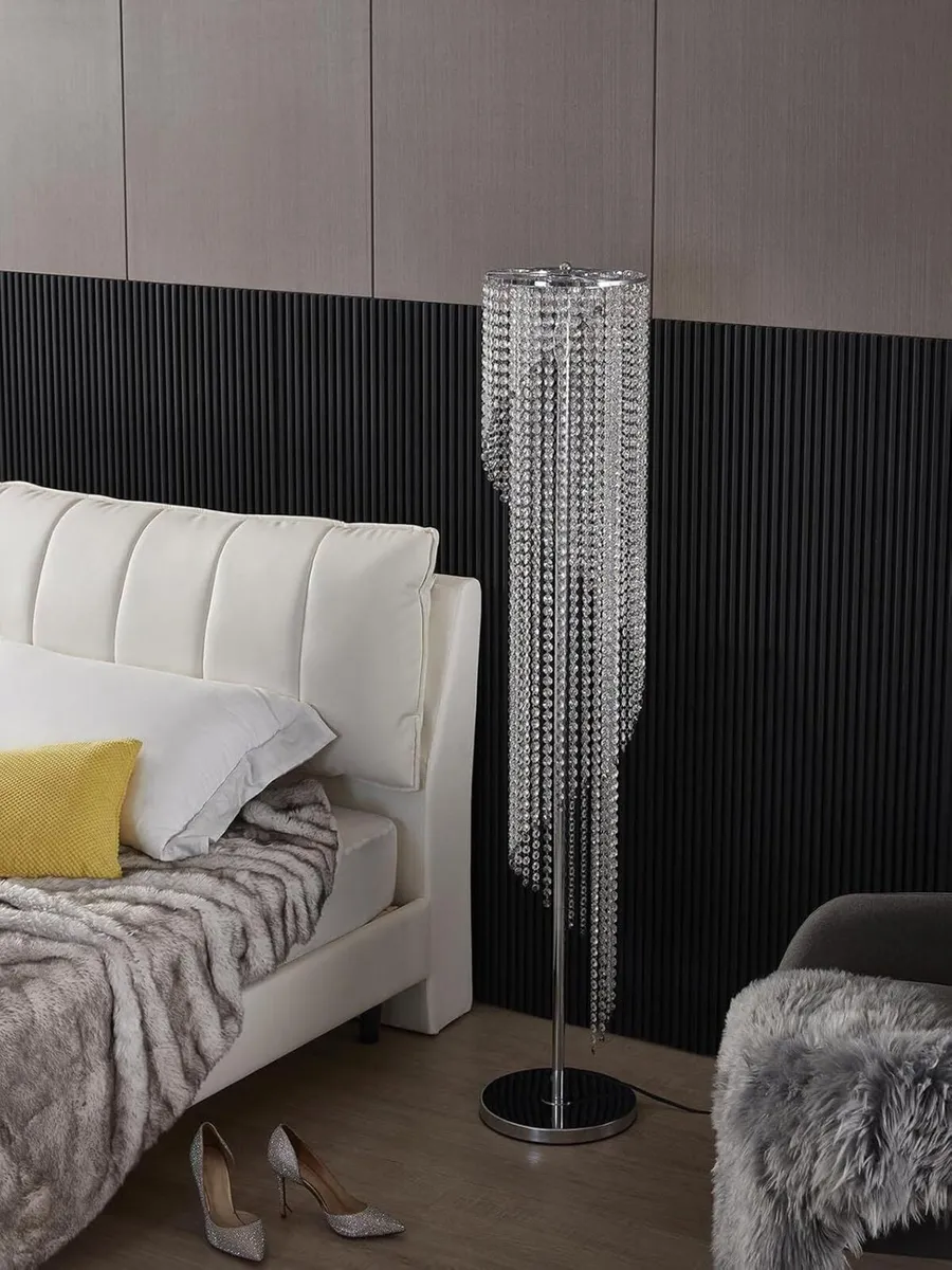 Sparkling Elegant Raindrop Crystal Floor Lamp - Image 4
