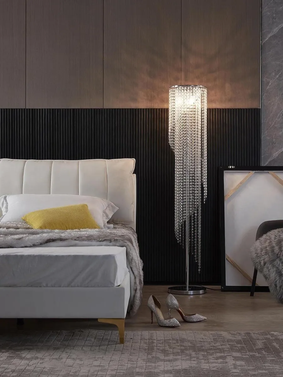Sparkling Elegant Raindrop Crystal Floor Lamp - Image 3