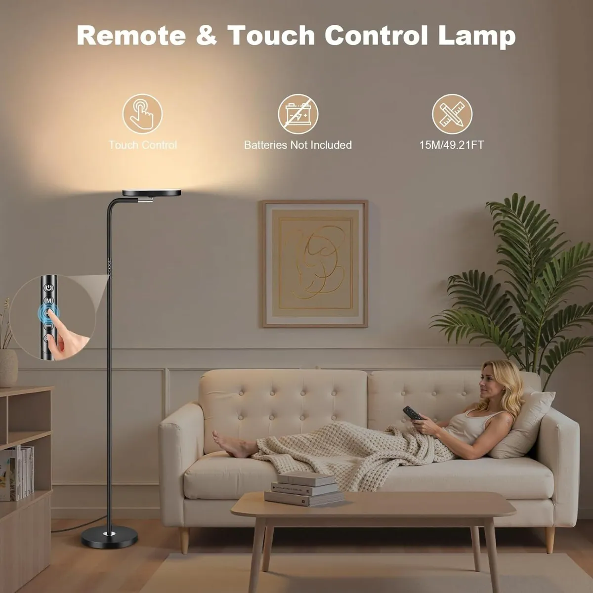 LED Floor Lamp 36W Uplighter Standing Light with - Image 3