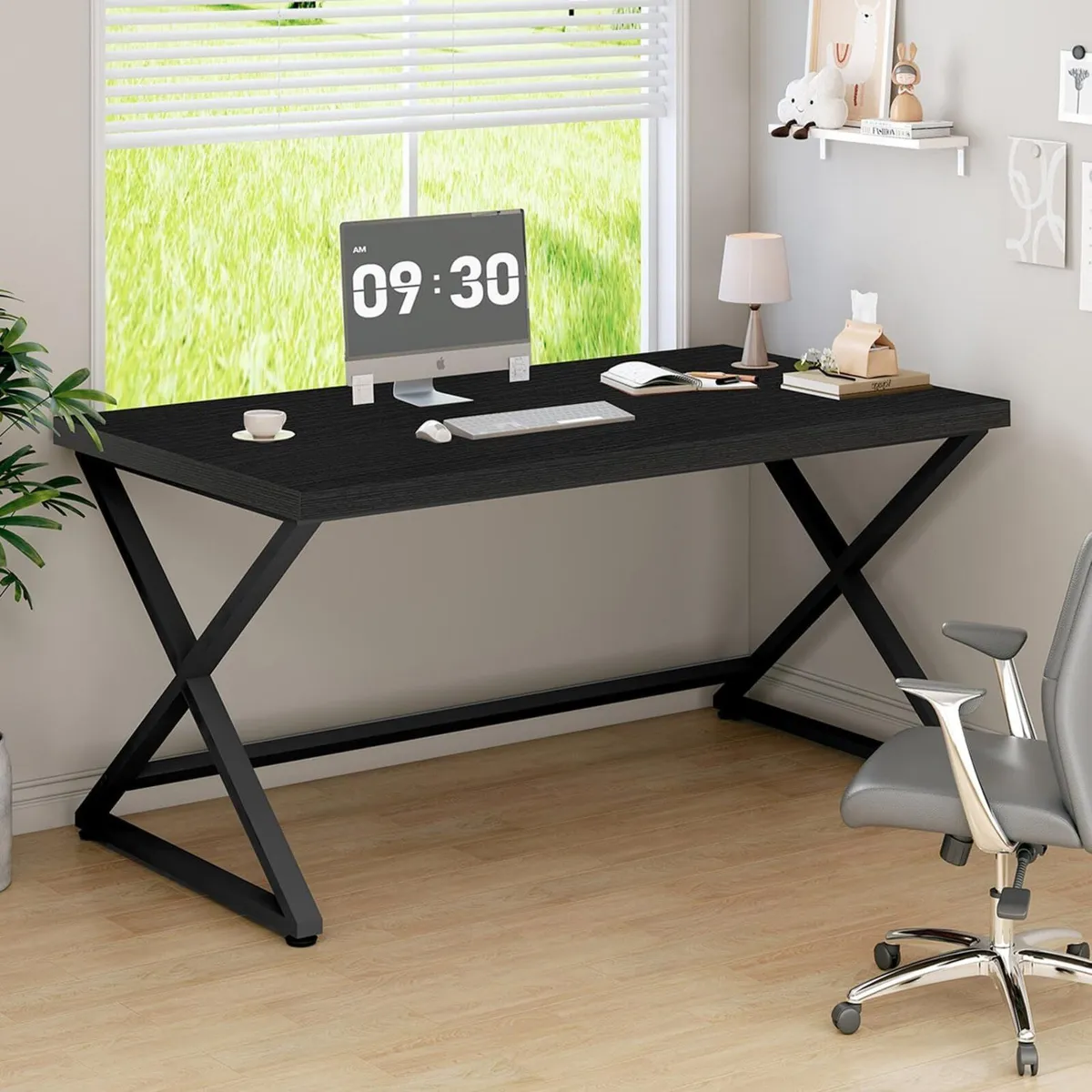 Black Computer Desk Simple Work for Home Office - Image 3