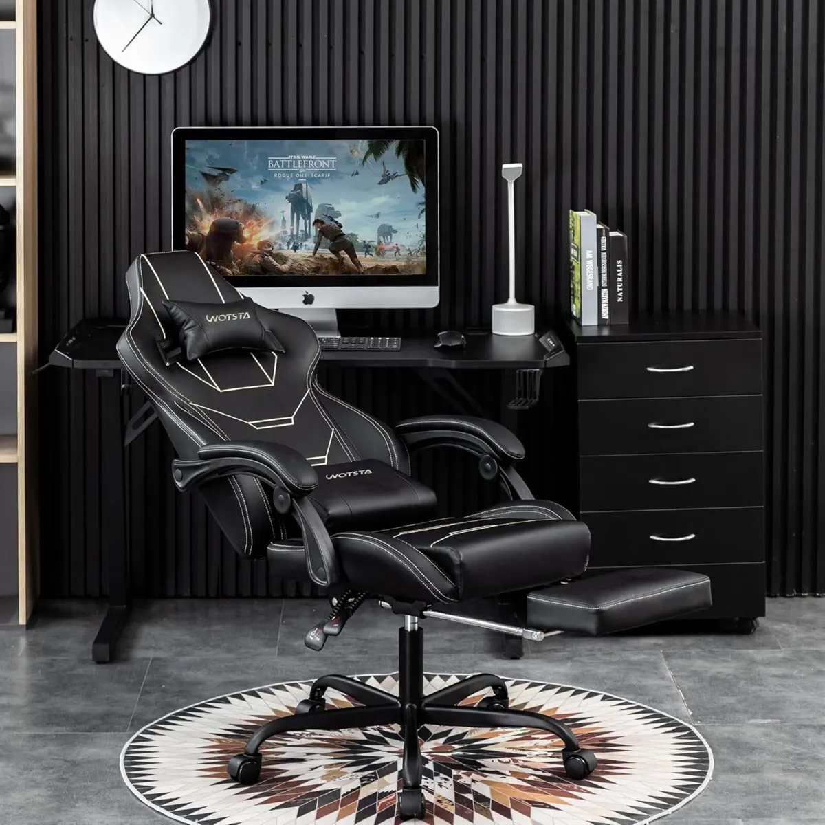 Gaming Chair Ergonomic Computer with Headrest and - Image 2