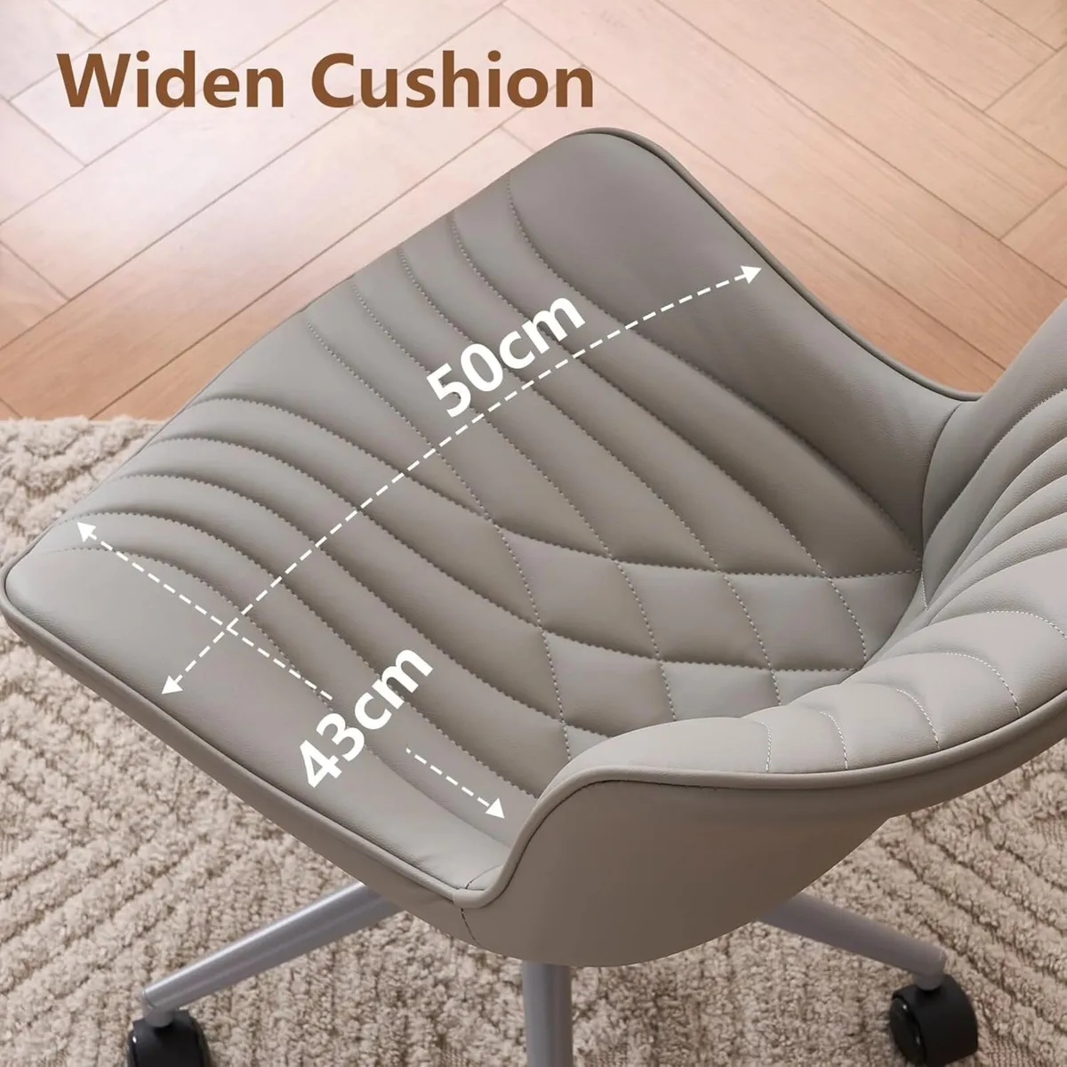 Office Chair Adjustable Ergonomic Desk Armless PU - Image 2