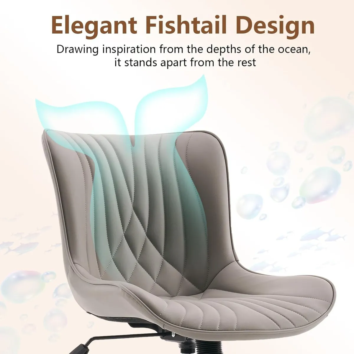 Office Chair Adjustable Ergonomic Desk Armless PU - Image 3