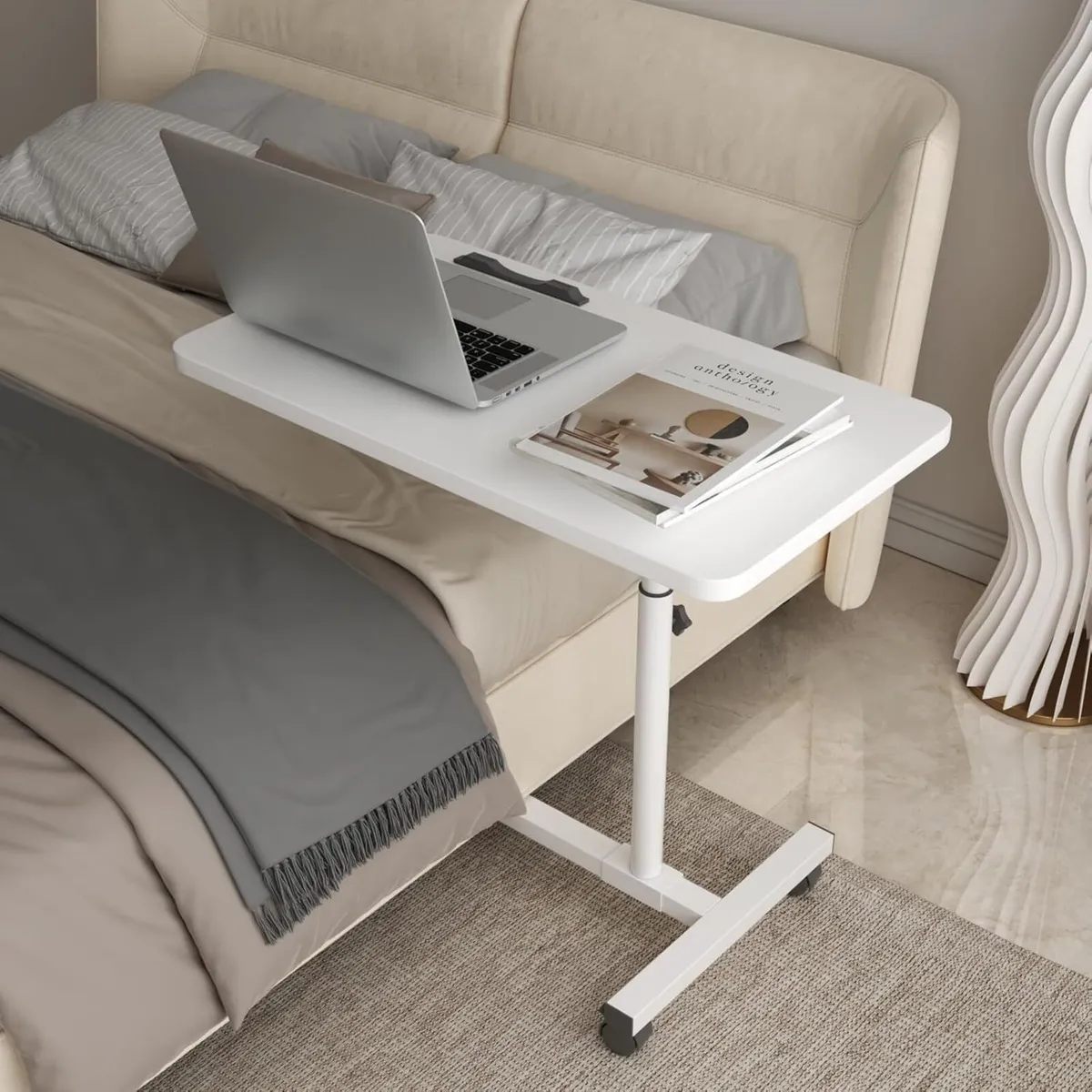 Adjustable Overbed Bedside Table Height 60-95 cm - Image 1