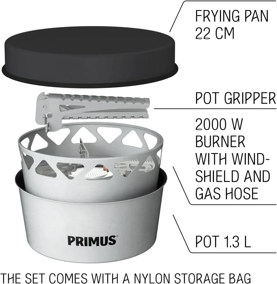 Gas Stove Camping Cooking Set - Essential 1x Pan - Image 3