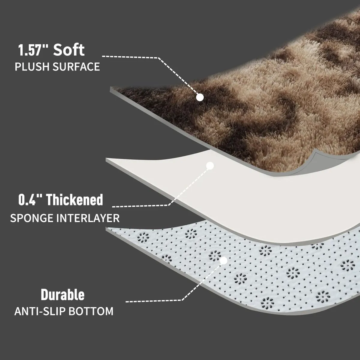 Rugs Living Room 200x300cm Grey Area for Bedroom - Image 3