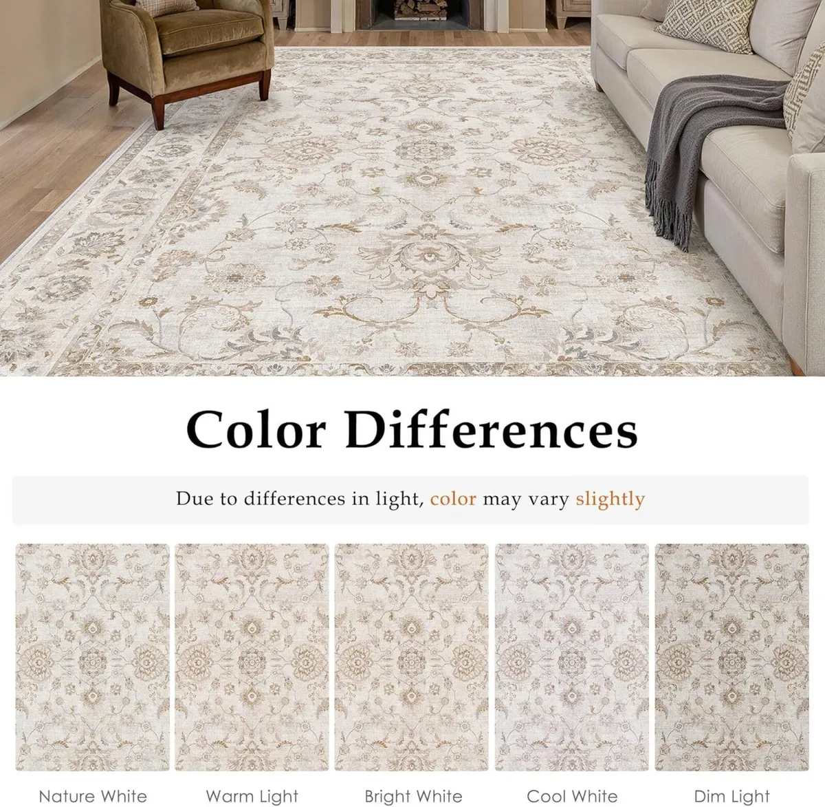 Vintage Living Room Area Rug 200x300cm Machine - Image 2