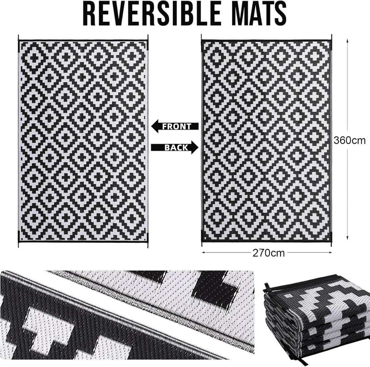Waterproof Outdoor Rug Anti-slip Reversible - Image 2