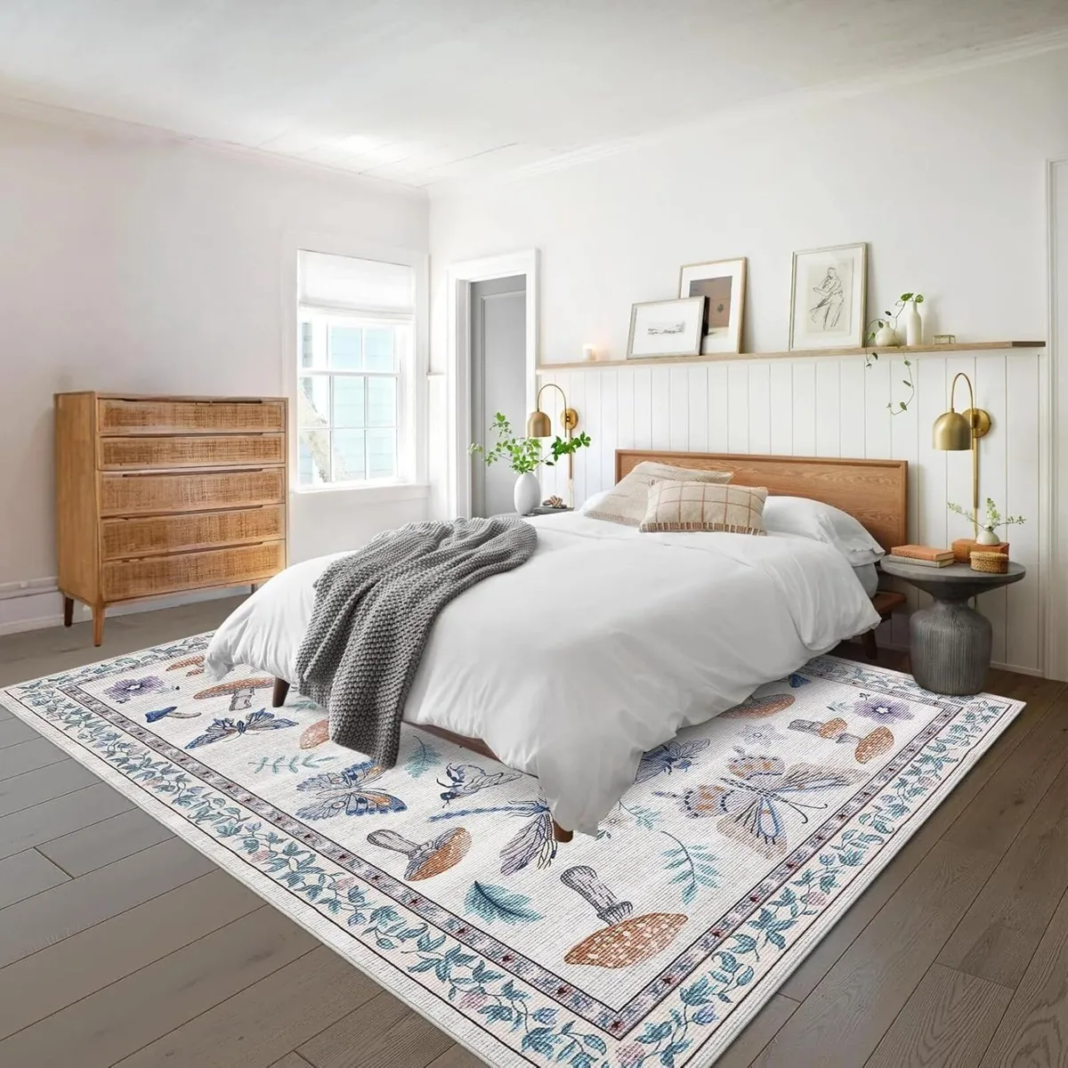 160x230 cm Mushroom Rug Living Room Washable - Image 2