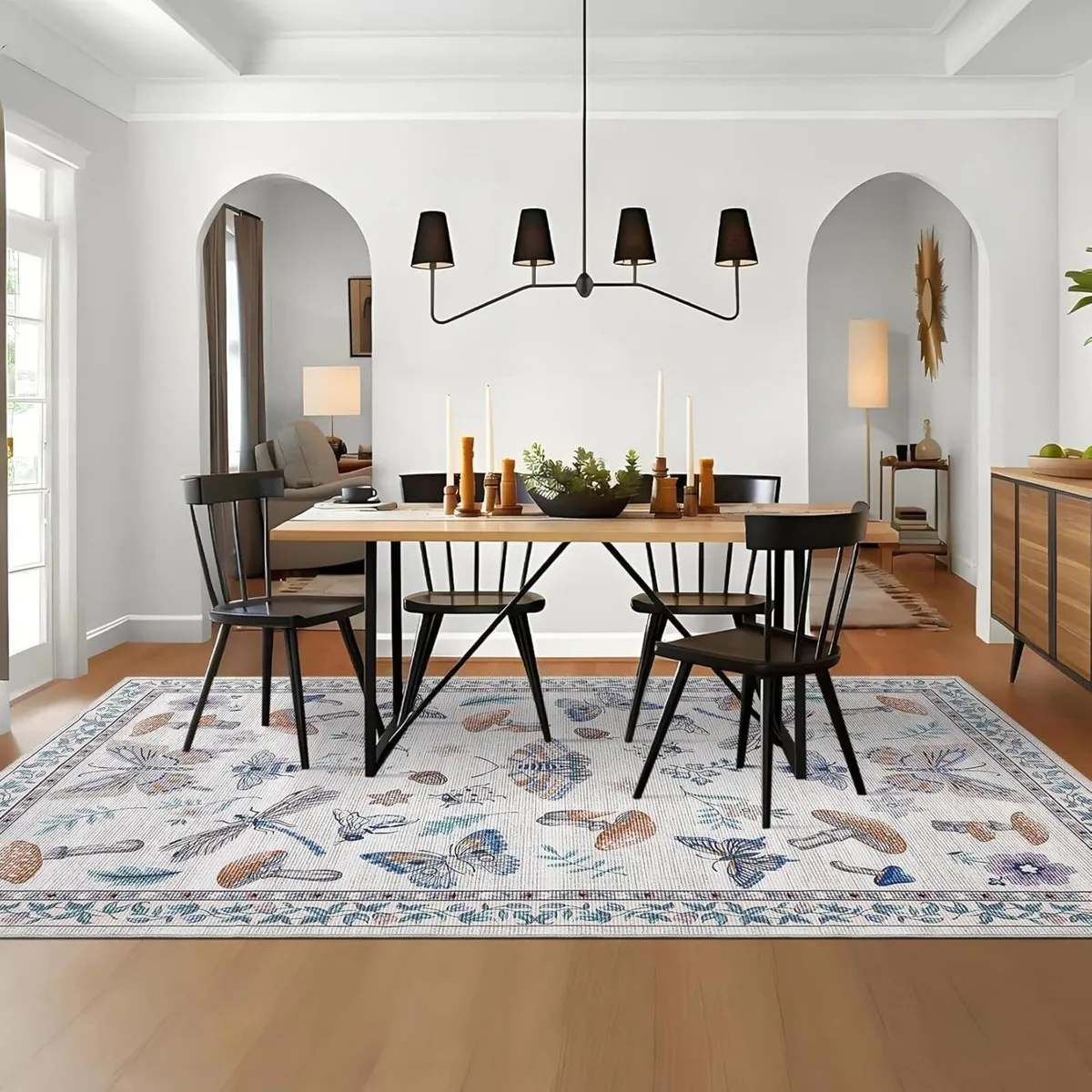 160x230 cm Mushroom Rug Living Room Washable - Image 3