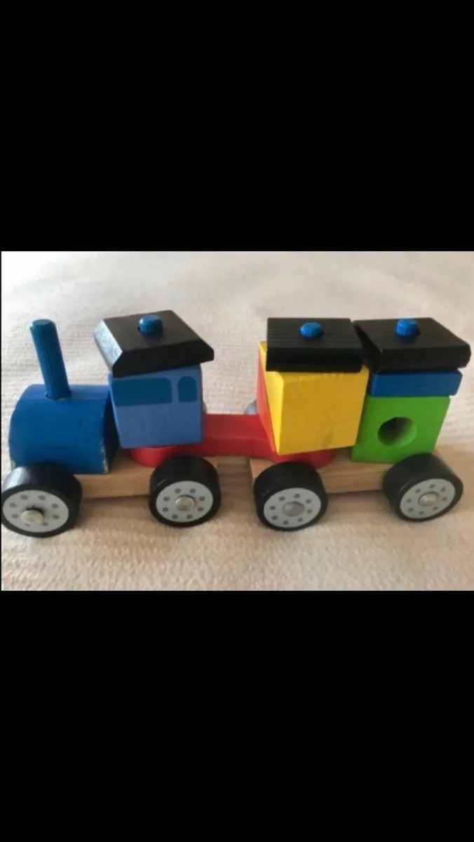 Wooden train / fire truck - Image 2