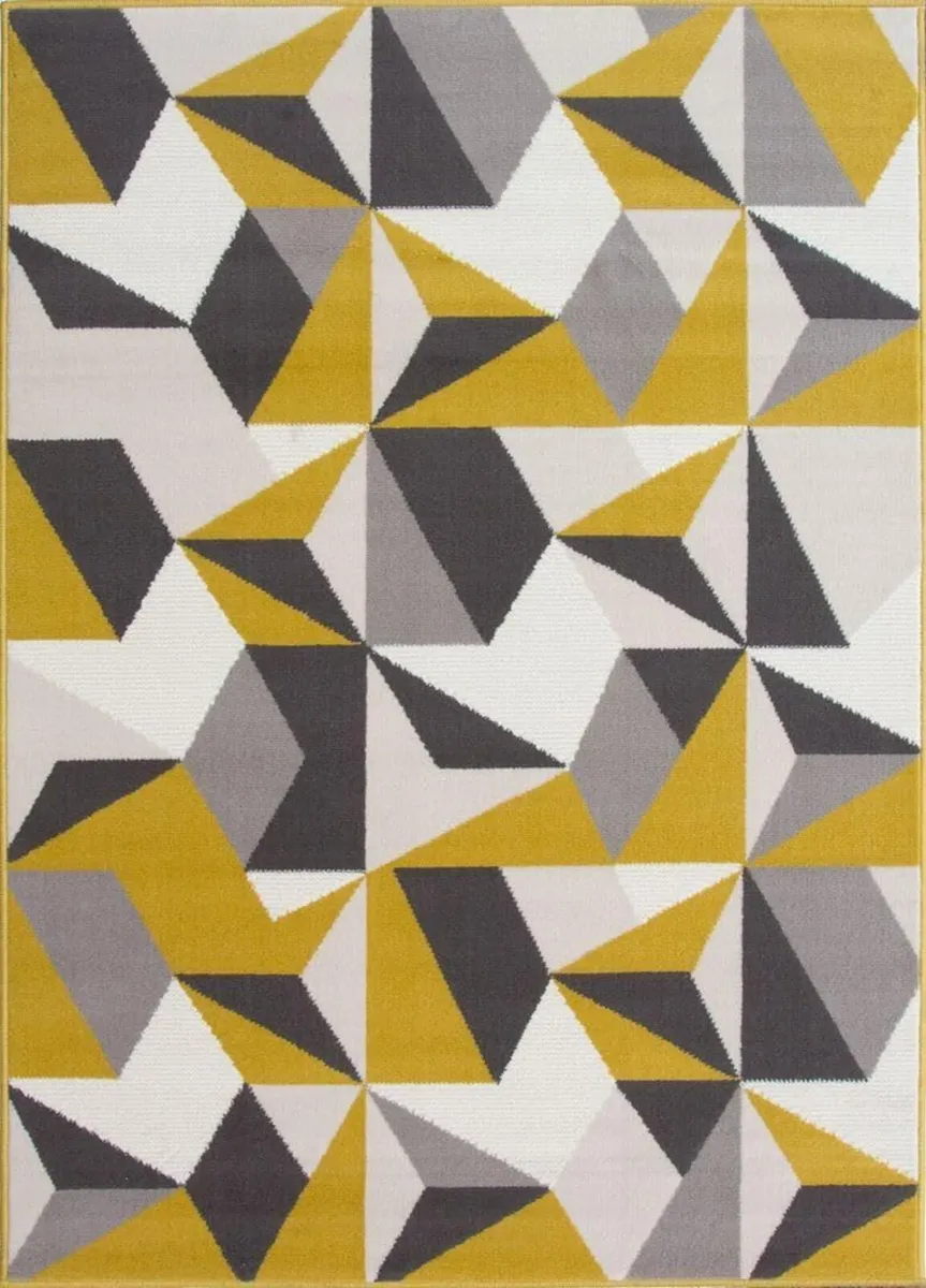Milan Ochre Mustard Yellow Grey Beige Geometric - Image 2