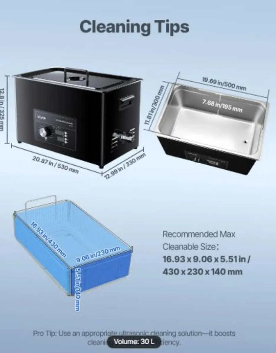 30L Ultrasonic Cleaner, Professional Ultrasonic - Image 2